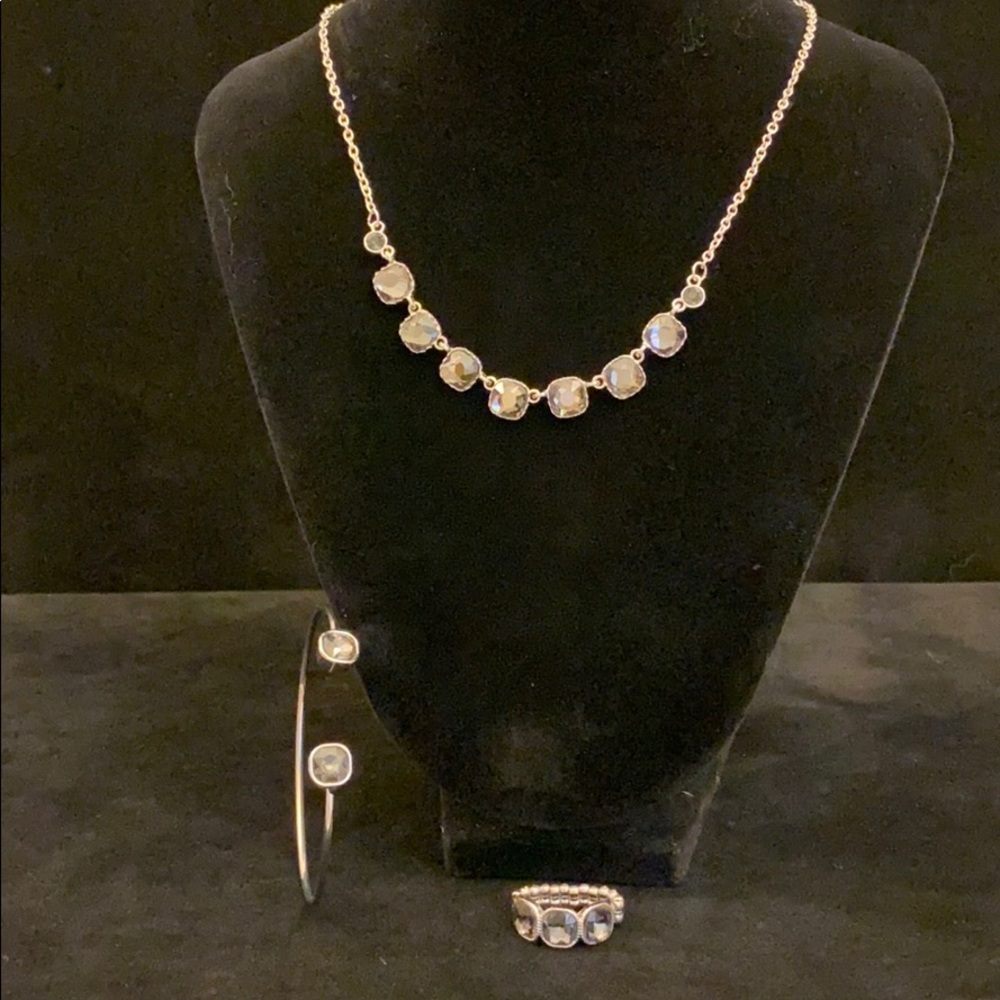 Silver, 9” necklace trio